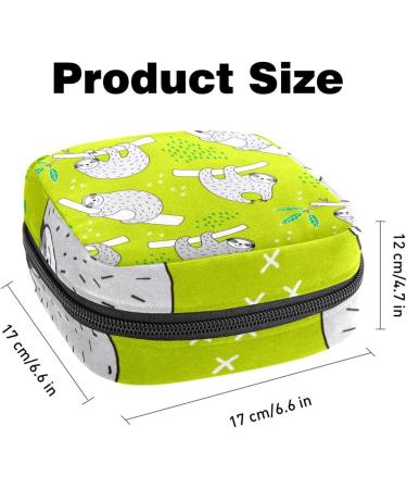 Portable Women's Binding-Up Bags | Menstrual Cup Pocket & Pads for Teenage Girls | Sweet Sloth Green Design - Buy Online on GoSupps.com