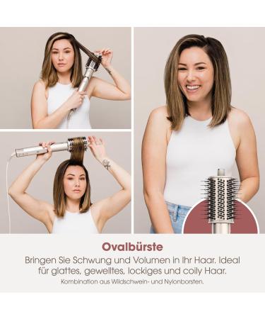 Shark FlexStyle HD424SLEU 3-in-1 Air Styler & Hair Dryer with Auto Wrap Curling Attachment and Oval Brush - No Heat Damage - Champagne Stone - Buy Online on GoSupps.com