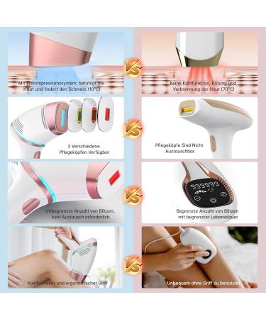 IPL Hair Removal Laser Device - 999 900 Pulses 3 Modes & 5 Energy Levels for Body Face Bikini & Armpits - Buy Online on GoSupps.com