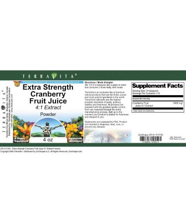 Extra Strength Cranberry Fruit Juice 4:1 Extract Powder (4 oz ZIN: 514162) - 3 Pack - Buy Online on GoSupps.com