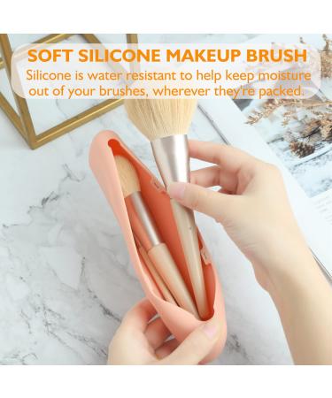 Travel Makeup Brush Holder - DEERLET Silicone Organizer Case with Magnetic Closure | Portable & Sleek Pink Makeup Brush Travel Case - Buy Online on GoSupps.com
