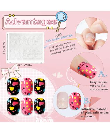 Kalolary Kids Rainbow Press-On Nails 4 Box Set with Nail Glue & Stickers | Short & Full Cover Artificial Nail Tips for Girls - Buy Online on GoSupps.com
