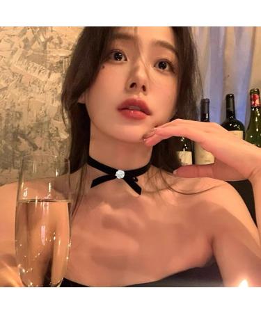 Oralgos Adjustable Band Necklace - Fashionable Black Collarbone Chain with Delicate Loop Trailer for Everyday & Party Wear - Buy Online on GoSupps.com