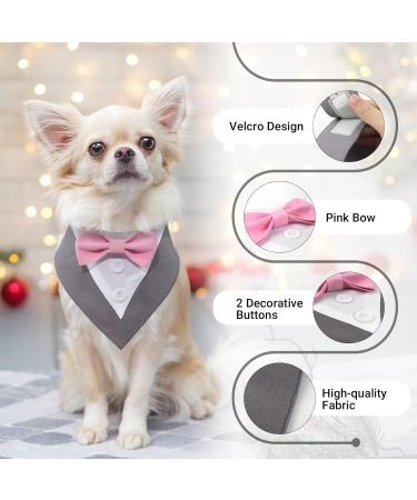 Liebeedd Gray Dog Neck Towel Bandana - Adjustable Dog Costume for Weddings & Birthdays | International Shipping Available - Buy Online on GoSupps.com