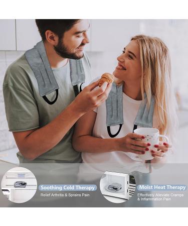 SuzziPad Microwave Heating Pad for Neck, Shoulders, Back, Knee & Ankle Pain Relief - Moist Heat Pack with Handle for Sore Muscles & Joints - Grey - Buy Online on GoSupps.com