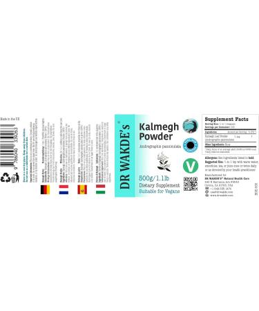 DR WAKDE'S Kalmegh Powder (Andrographis panniculata) - 1Kg (2.2lb) | Pure Raw & Dried Powder | Natural Aroma and Freshness | Fine Powder | Vegan | Premium Grade | Nothing Added Nothing Removed - Buy Online on GoSupps.com