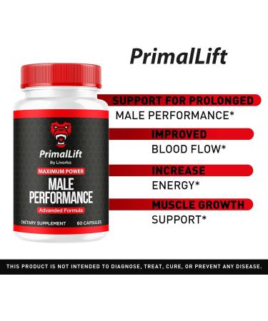 Primal Lift Primal Lift for Men Primal Lift Capsules Primal Lift Pills Primal Lift Supplement PrimalLift All Natural Support Primal Lift Advanced Formula 60 Capsules for 1 Month - Buy Online on GoSupps.com