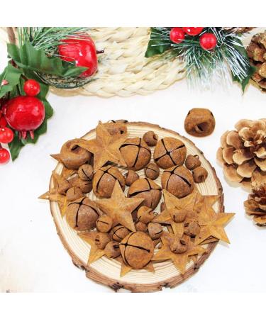 Vintage Rusty Jingle Bells Kit - 75 Mixed Size Bells, 20 Rustic Metal Stars, Jute Rope Ribbon - for Primitive Crafts & Holiday Decor - Buy Online on GoSupps.com