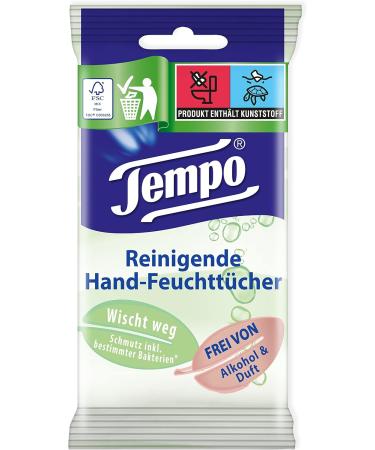 Tempo Cleaning Hand Moisture Cloths - Perfume & Non-Alcoholic 150 Dermatologically Tested Towels | International Shipping - Buy Online on GoSupps.com