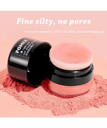 Silky Smooth Coral Red Loose Powder Blush Cushion with Puff - High Pigmented & Easy to Blend | Natural Face Blush for Cheeks - Buy Online on GoSupps.com