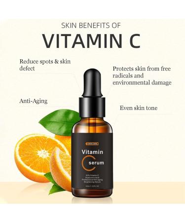 Vitamin C Serum For Face With Hyaluronic Acid Moisturiser Face Women For Anti Aging & Wrinkle Vit C Serum & Hyaluronic Acid Serum For Women & Men Hydrated Even Skin Tone & Radiant - Buy Online on GoSupps.com