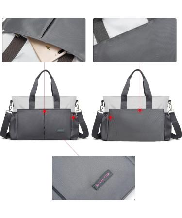 ROYAL FAIR Grey Nappy Changing Bag for Mom and Dad | Portable Diaper Bag with Pram Clips | Maternity Travel Tote Bag - 40x28x12.8 CM - Buy Online on GoSupps.com