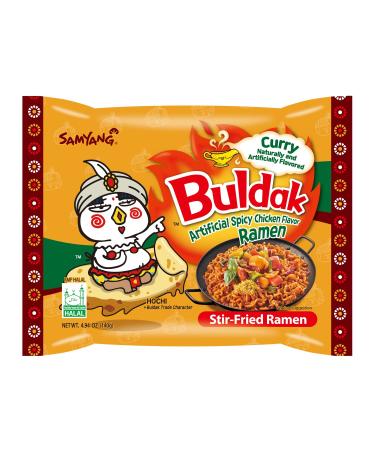 Samyang Hot Chicken Curry Ramen Halal 4.93oz x5 Pack - Spicy Curry Flavor Instant Noodles - Buy Online on GoSupps.com
