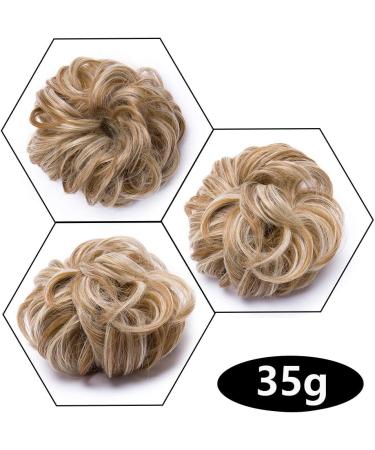 Updo Hairpiece Scrunchy Scrunchie Bun 35g Ribbon Ponytail Extensions Wavy Curly Messy Donut Chignons Honey Blond-Bleach Blond - Buy Online on GoSupps.com