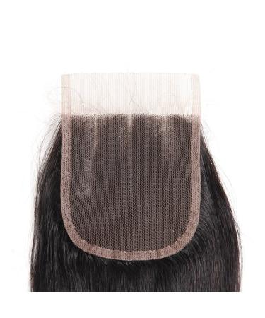 Mila Real Hair Lace Closure (4x4) - Natural Black Three Part Human Hair with Baby Hair 14/35cm - Smooth & Durable for Stunning Styles - Buy Online on GoSupps.com
