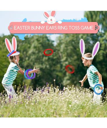Easter Inflatable Bunny Ring Toss Game - 2 Sets, 8 Rings, Pump Included - Indoor & Outdoor Kids Party Game - Buy Online on GoSupps.com