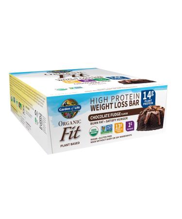 Garden of Life Organic Fit High Protein Weight Loss Bar Chocolate Fudge 12 Bars 1.9 oz (55 g) Each