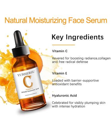 Vitamin C Serum for Face - Hyaluronic Acid Anti-Aging Serum Brightens Dark Spots & Evens Skin Tone | 30 ml - Buy Online on GoSupps.com