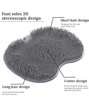 Back Massage Foot Scrubber for Shower - Non-Slip Washable 9x11in Foot Brush with Suction Cups for Cleaning & Peeling - Buy Online on GoSupps.com