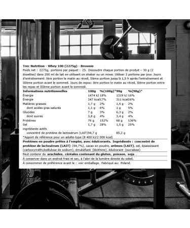 Trec Nutrition Whey 100 (2275g) Brownie - Prot ines - Concentr de prot ines de lactos rum - Buy Online on GoSupps.com