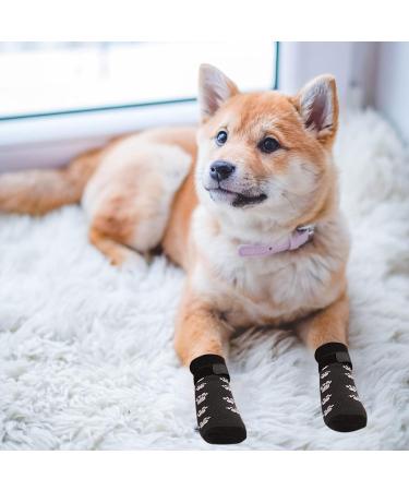 BEHAHAI Anti Slip Dog Socks - 2 Pairs, Pet Paw Protector for Traction Control on Hardwood Floors - Black (Size M) - Buy Online on GoSupps.com