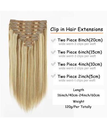 Hair Extensions 120G Real Hair Extensions Clip in Human Hair Natural Silky Straight Hair Extensions Balayage Clip in Hair Extehsions Golden Brown P8/613 Mixed Bleach Blonde Hairpiece (Size : 22inches 22inches 120g/Set - Buy Online on GoSupps.com