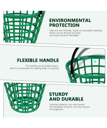 BESPORTBLE Golf Ball Basket - Green Container with Handle for 50pcs Balls | Stadium Accessories - 20x15CM - Buy Online on GoSupps.com