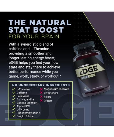 Edge Brain Energy Focus Supplement | Nootropic Capsules for Performance Concentration & Mental Clarity | 60 Capsules - Boost Energy & Focus Globally - Buy Online on GoSupps.com