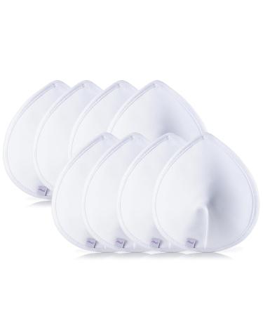 Livella Washable Breastfeeding Inserts - 8 Natural Bamboo Fiber Reusable Pads with Suction & Laundry Net - Buy Online on GoSupps.com