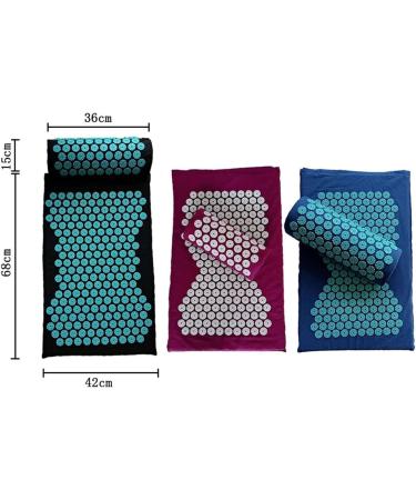 Dunlap Massage Cushion - Acupressure Yoga Mat with Pillow | Dark Blue Massage Mat for Pain Relief | International Shipping Available - Buy Online on GoSupps.com