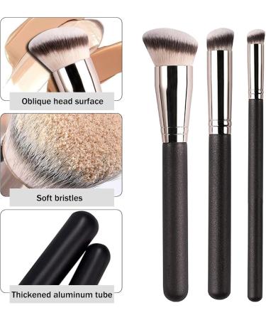 ZXCHOME Foundation Brush 3 Pieces Professional Make Up Contouring Brushes Concealer Brush with Soft Synthetic Fiber for Applying Liquid Foundation Blending Makeup on the Face - Buy Online on GoSupps.com