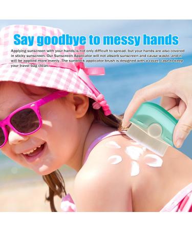 Buy Sunscreen Applicator for Kids - 2 Pack Brush Set with Protective Caps & Cleaning Pad | Sunblock Buddy Green - Buy Online on GoSupps.com