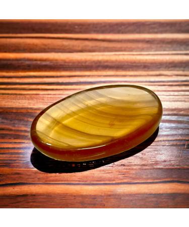 Yellow Fluorite Worry Stone - Natural Crystal for Focus, Creativity & Stress Relief - Buy Online on GoSupps.com