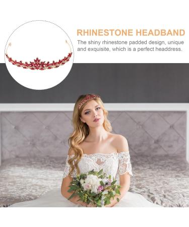 Minkissy Wedding Bridal Rhinestone Headpiece | Crystal Crown Headband Decoration for Bride (White/Red) - Shop Now! - Buy Online on GoSupps.com
