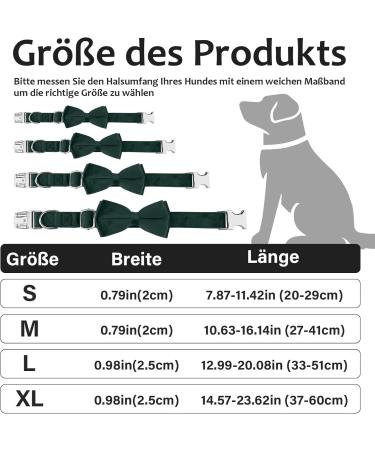 Asvin Velvety Dog Collar - Soft & Comfortable XL in Green with Removable Dog Fly | Perfect for Weddings Birthdays & Parties | Multi-Color Options Available - Buy Online on GoSupps.com