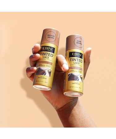 EBIN NEW YORK Tinted Lace Aerosol Spray - Cool Deep Brown 2.7oz/80ml | Quick Dry, Water Resistant, No Residue | Natural Look with Even Spray - 2.7 Fl Oz - Buy Online on GoSupps.com