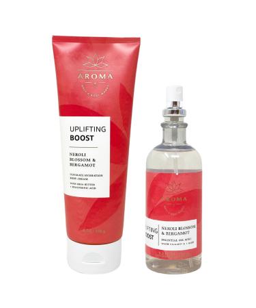 Bath and Body Work Aroma Uplifting Boost NEROLI BLOSSOM & BERGAMOT 2 Piece Gift Set - Full Size Pink
