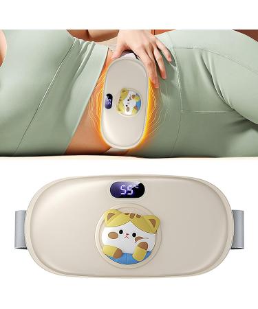 Intelligent Temperature Control Massage Heating Waist Belt for Menstrual Relief - Sweet Kitten Pattern (Beige) | Improve Blood Circulation - Buy Online on GoSupps.com