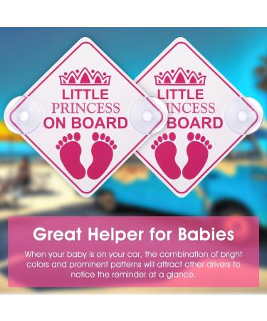 Amabro Little Princess on Board Car Warning Signs 2pcs - Pink Safety Bumper Sticker Set - Buy Online on GoSupps.com