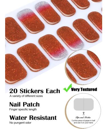 EBANKU Sakura Red Gel Nail Strips - Long Lasting Waterproof Nail Wraps with Cuticle Stick & Nail File - Buy Online on GoSupps.com