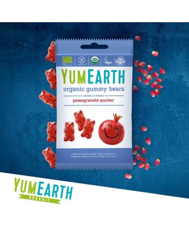 YumEarth YUMEARTH - Organic Vegan and Gluten-Free Pomegranate Bears - Soft Bear-Shaped Candies - Pomegranate Flavor - Classic & Timeless - 12 x 50g Bags - Buy Online on GoSupps.com