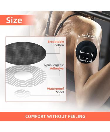 Carbou Freestyle Adhesive Patches 25 PCS - Waterproof Sensor Covers for Libre Enlite Guardian - Breathable, Pre-Cut, Long Lasting (Black) - Buy Online on GoSupps.com