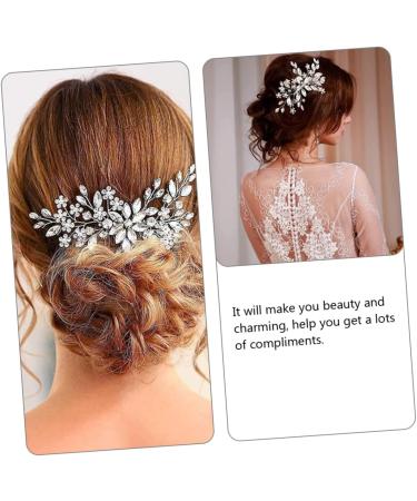 Angoily Crystal Inlaid Hair Comb Pearl Tiara Rhinestone Wedding Headdress Wedding Hair Combs Vintage Hair Accessories Flower Side Comb Wedding Hair Accessories Mosaic Bride Alloy Earring - Buy Online on GoSupps.com