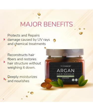 Profashion Argan Oil & Keratin Hair Mask 500ml - Hydrating & Restorative Treatment for Damaged Hair - Buy Online on GoSupps.com