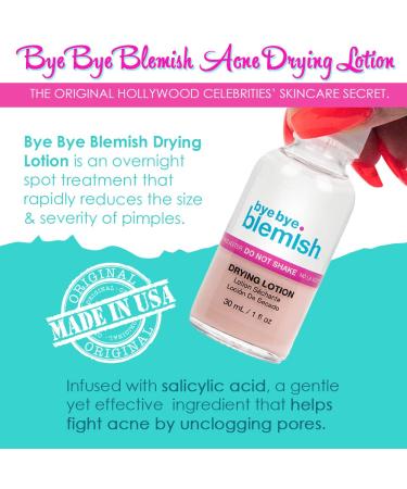 Bye Bye Blemish Acne Drying Lotion 2-Pack 1oz - Reduce Pimples Overnight - Original Pink Formula - Buy Online on GoSupps.com