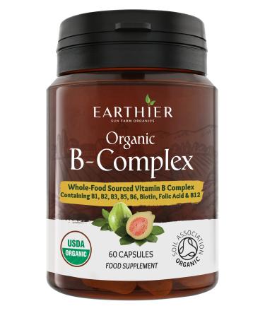 Organic Vitamin B Complex from Whole Foods - Blend of All 8 B Vitamins per Capsule - Vegan - 60 Capsules
