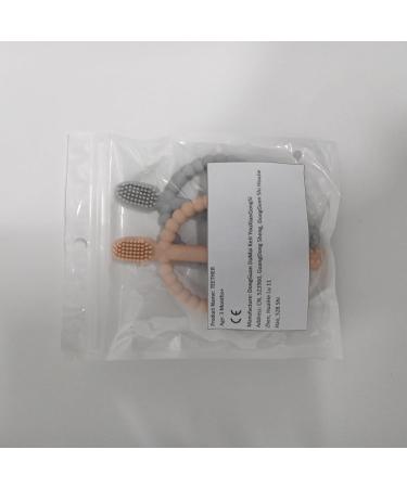 Buy BPA-Free Baby Biting Toys - 2 Pack Silicone Teething Rings for 3+ Months - Peach Powder & Gray - Soothing Gum Massage - Buy Online on GoSupps.com
