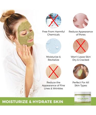 Teami Green Tea Detox Mask - Deep Cleansing Pore Minimizer & Blackhead Remover with Bentonite Clay - Buy Online on GoSupps.com