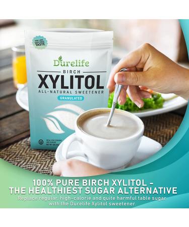 DureLife XYLITOL Sugar Substitute 1 LB Bulk 2 Pack - 100% Pure Birch Xylitol, Non-GMO, Gluten-Free, Kosher - Natural Sugar Alternative (16 OZ) - Buy Online on GoSupps.com
