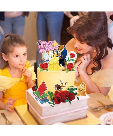 Compr 11Pcs Princess Cake Decorations Beauty and the Beast Party Supplies Beauty and the Beast Party Favors with Princess Teapots Candlesticks Princess Cake Topper for Kids Birthday Decorations Yellow - Buy Online on GoSupps.com